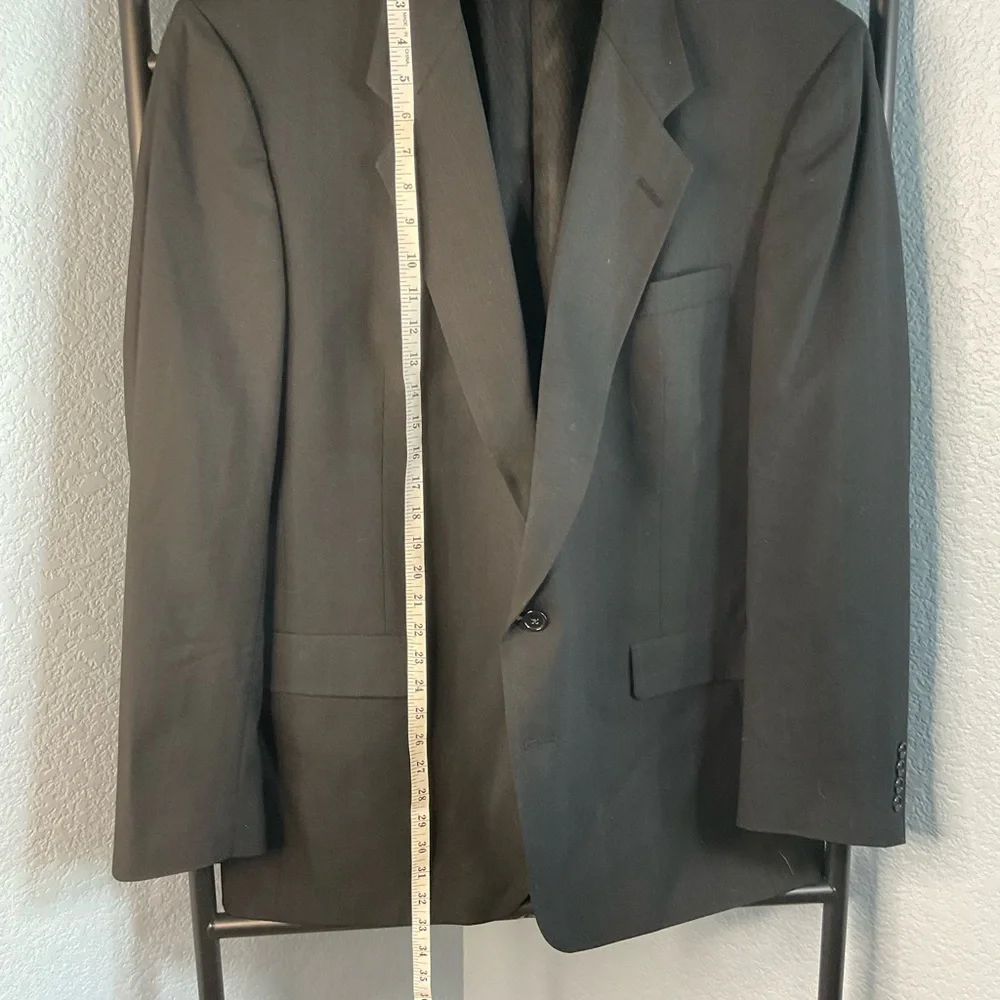 Hart Schaffner Marx Men's Black Wool Blazer 48L